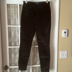 J Crew black velvet skinny pants.  Size 30 T